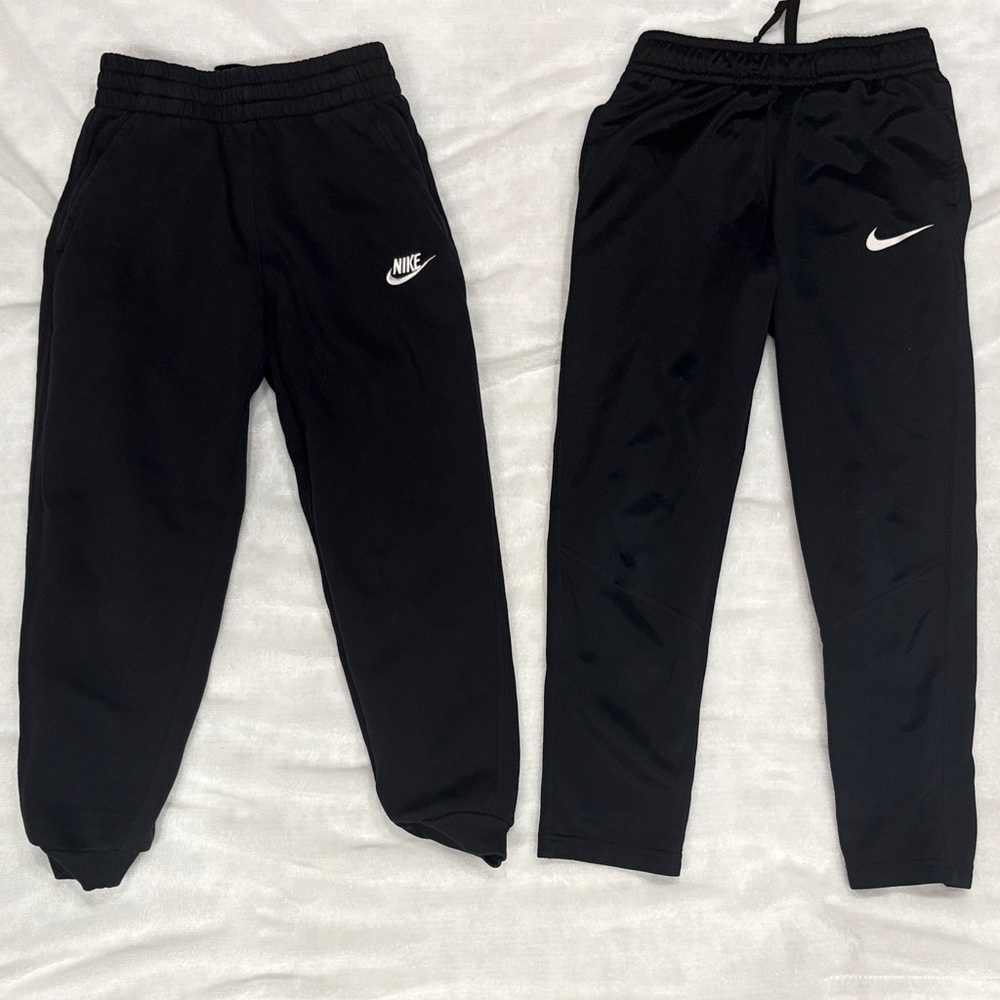 Nike Black Kids Sweatpants and Joggers Set with White Swoosh
